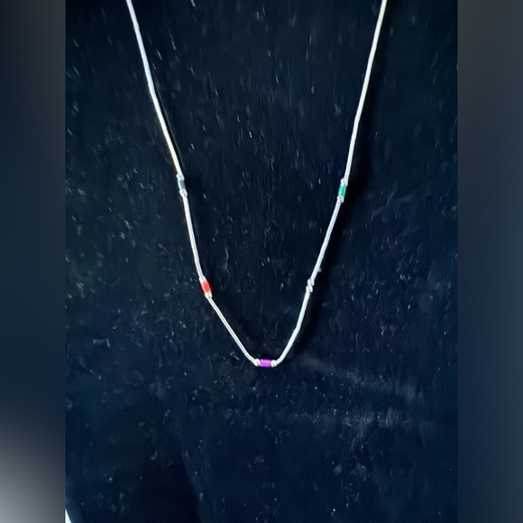 Christin Wolf Navajo Sterling Silver Turquoise & Multi 14.5" Beaded Necklace - Picture 2 of 7